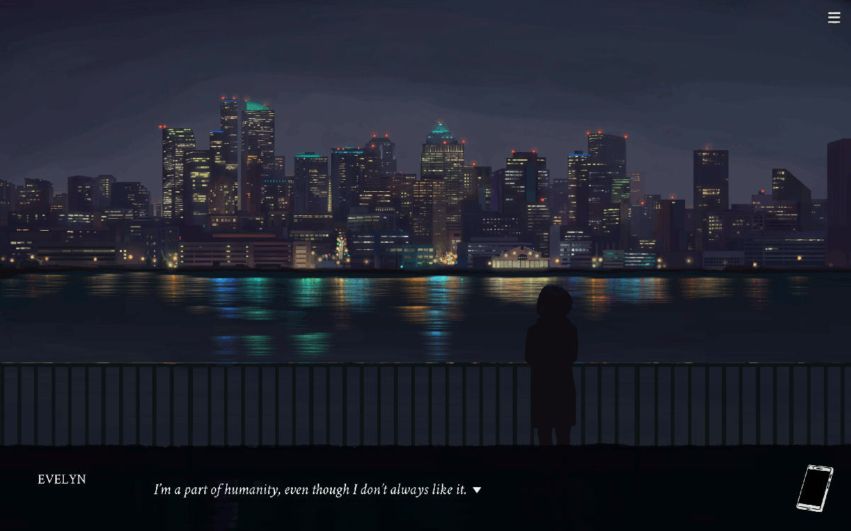 screenshot from Eliza (Zachtronics, 2019)