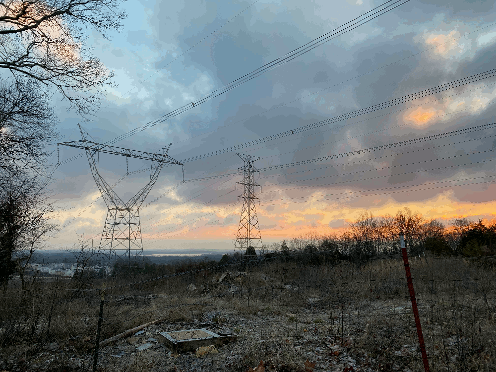 photo of power lines against a winter sky