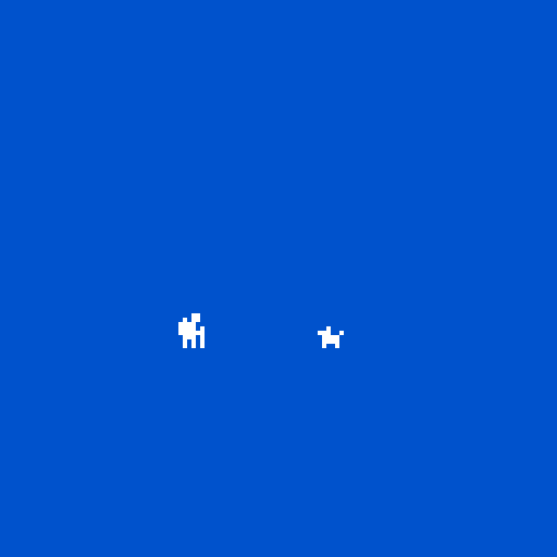test sequence of player moving between controlling human and dog characters